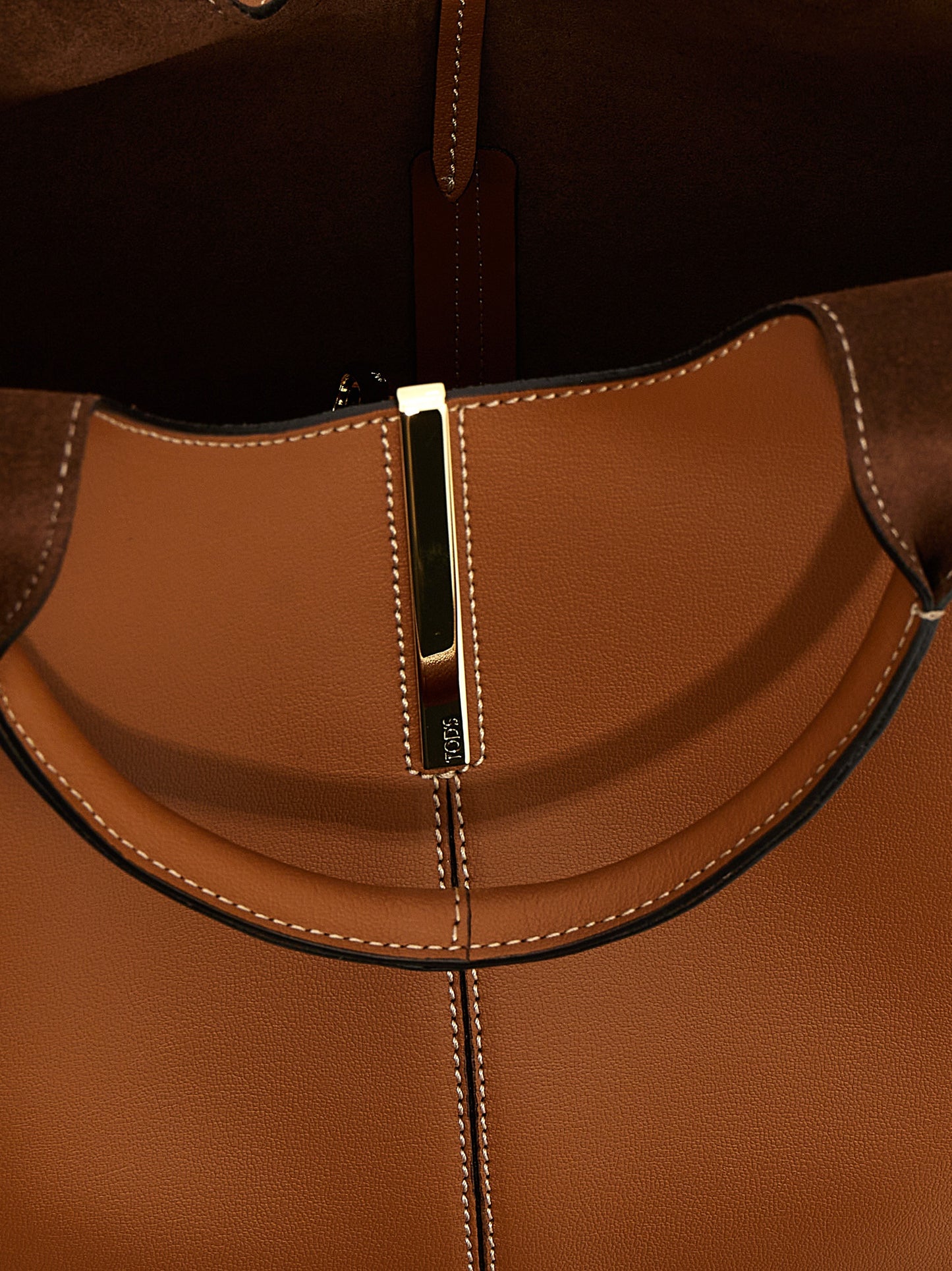 Tod's Small Ebr Shopping Bag - Brown Leather Shopper