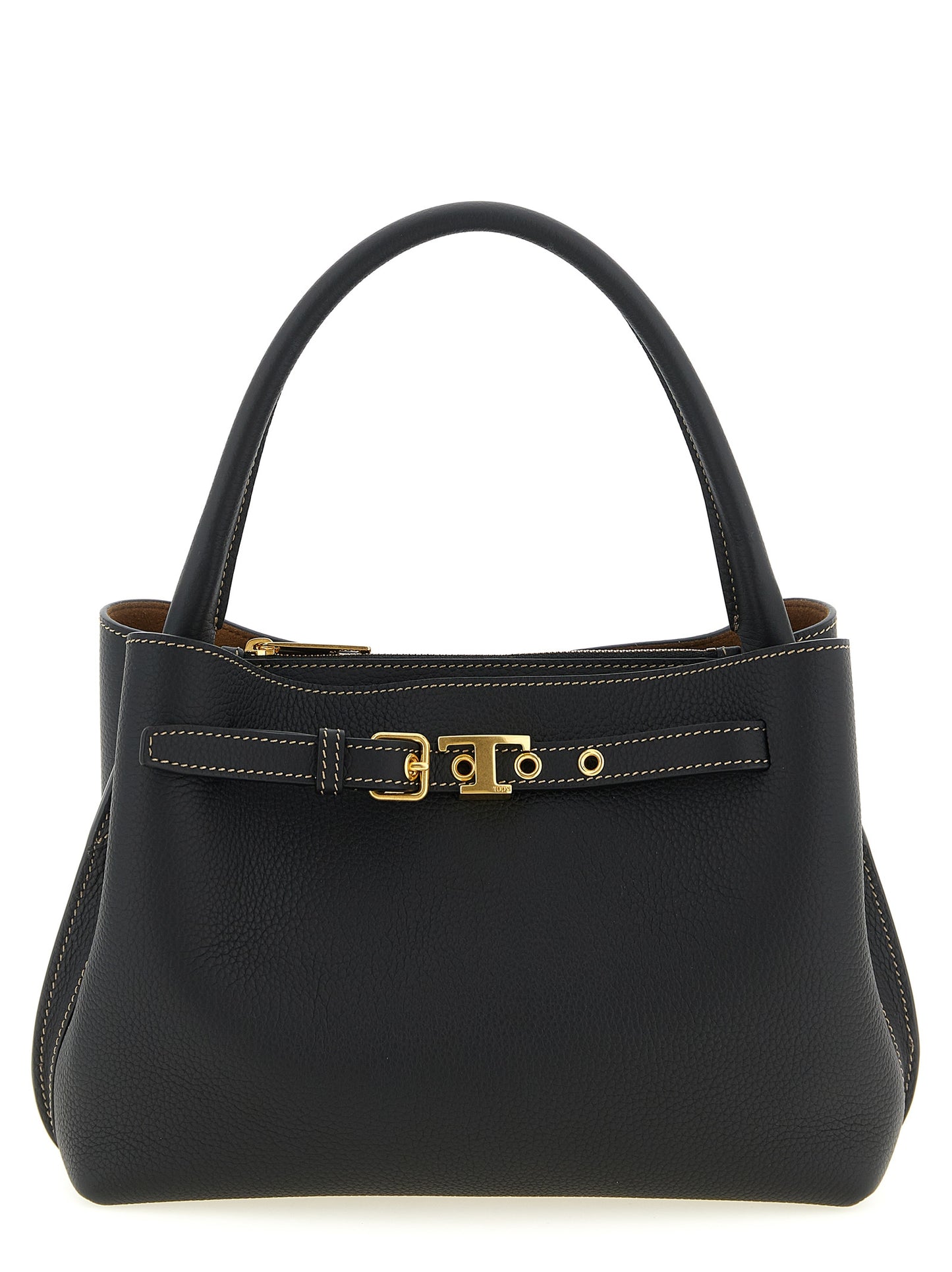 Tod's Tim Mini Handbag — Black Hammered Calf Leather
