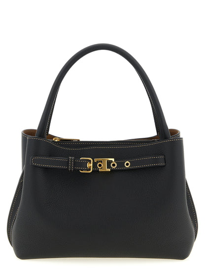 Tod's Tim Mini Handbag — Black Hammered Calf Leather
