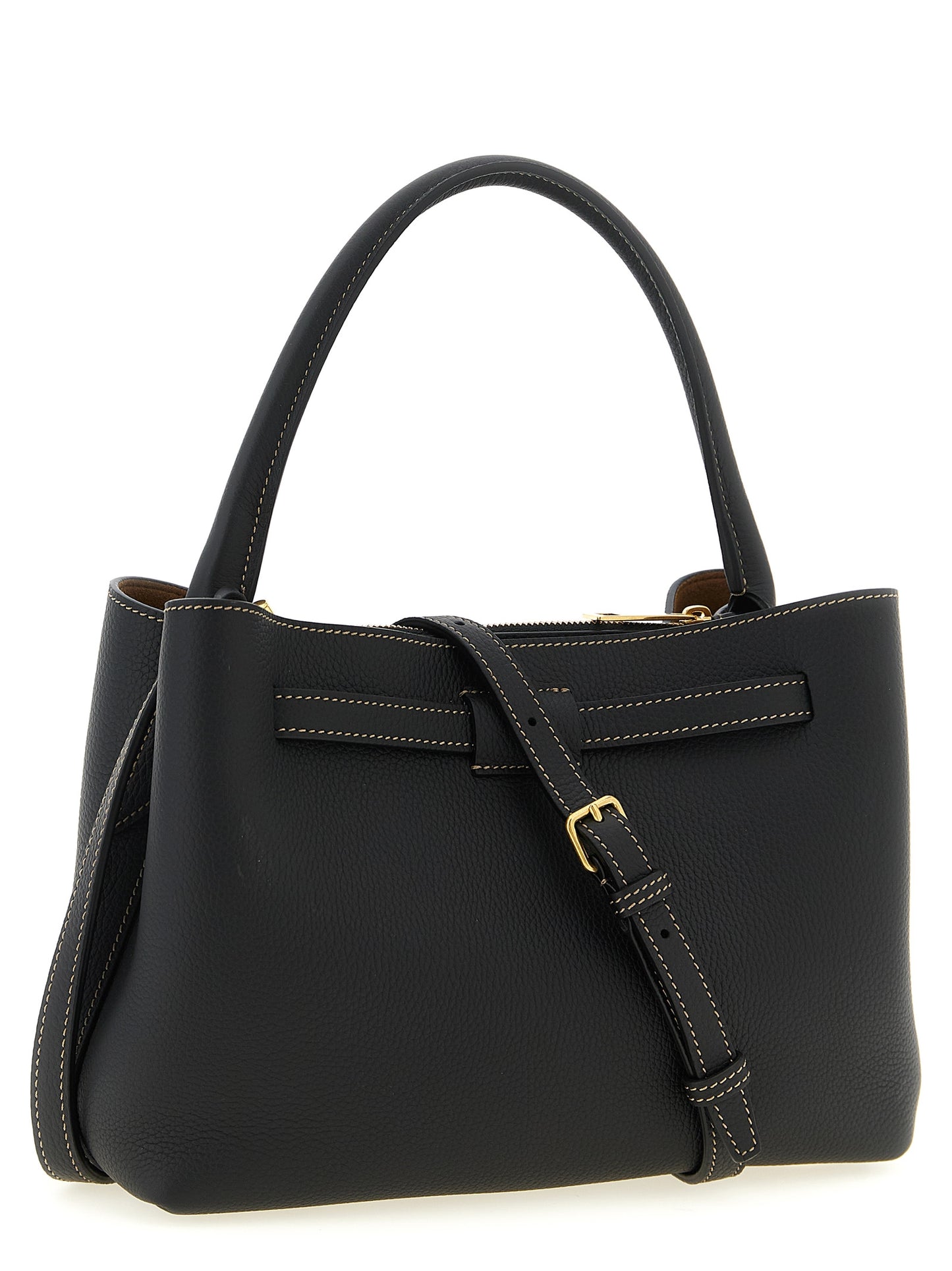Tod's Tim Mini Handbag — Black Hammered Calf Leather