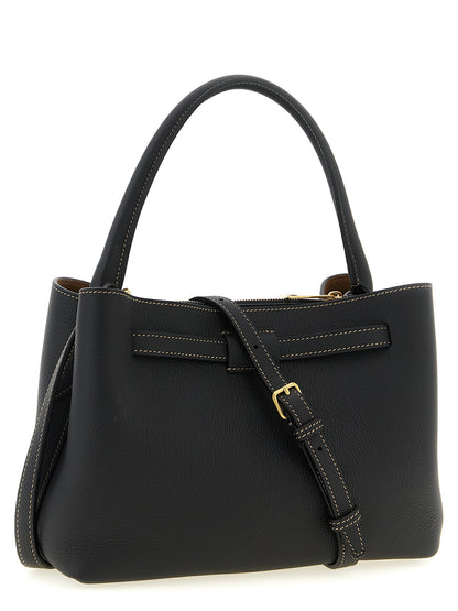 Tod's Tim Mini Handbag — Black Hammered Calf Leather