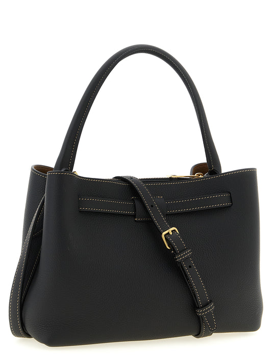 Tod's Tim Mini Handbag — Black Hammered Calf Leather