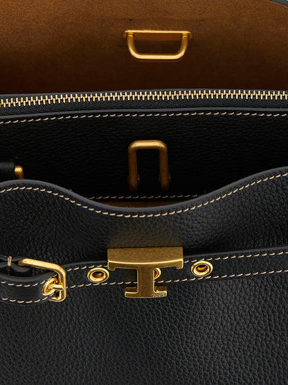Tod's Tim Mini Handbag — Black Hammered Calf Leather