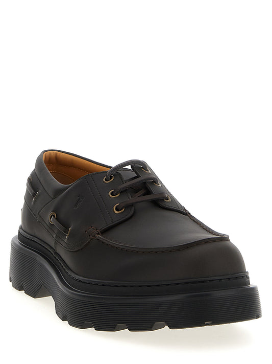 Tod's Leather Boat Shoe — Men's Moccasins, Brown