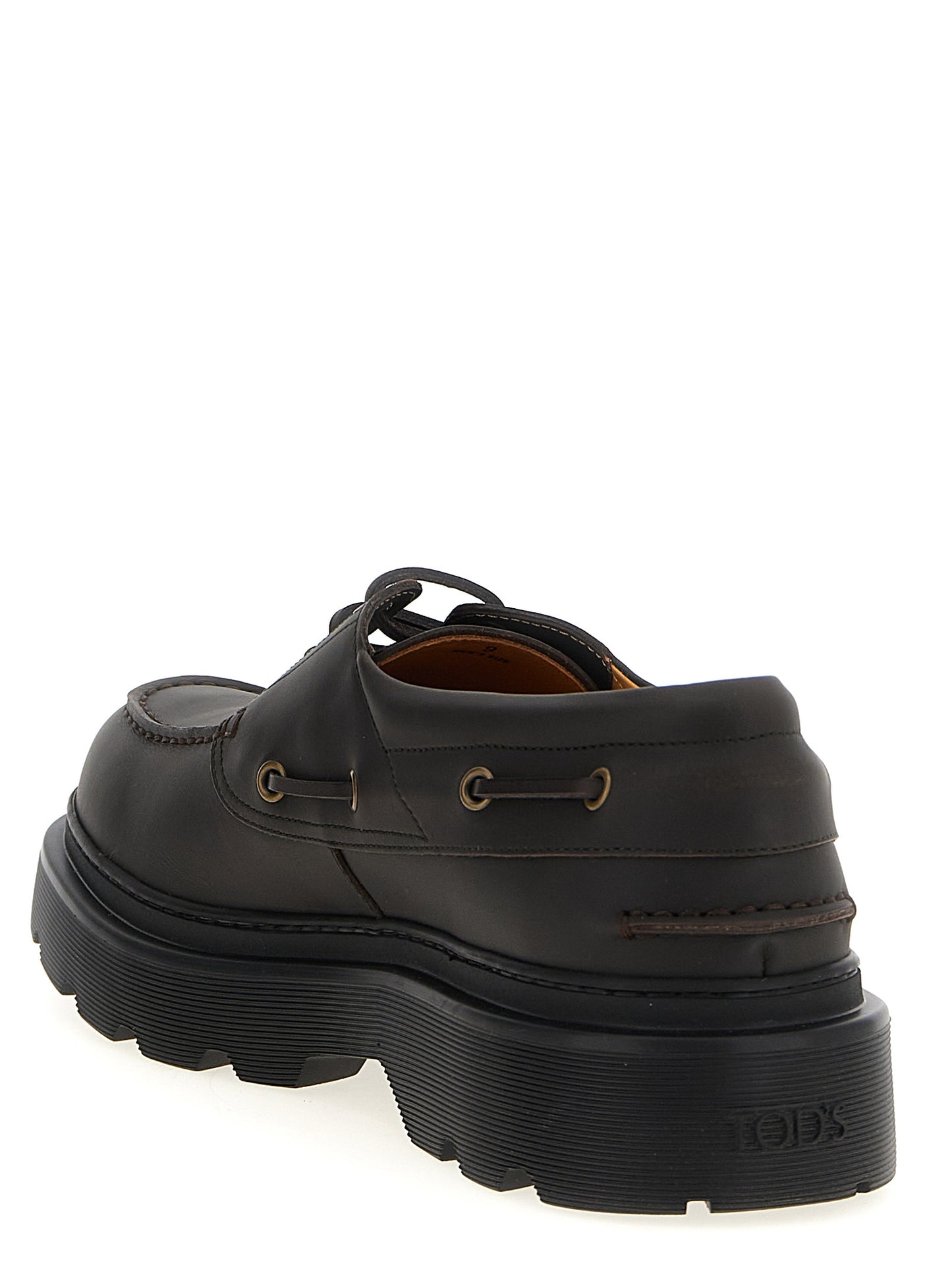 Tod's Leather Boat Shoe — Men's Moccasins, Brown