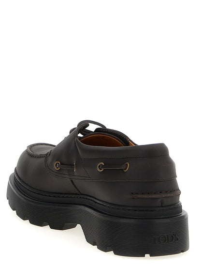 Tod's Leather Boat Shoe — Men's Moccasins, Brown