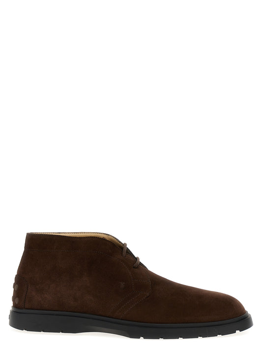 Tod's Suede Boots for Men — Brown Gommini Sole
