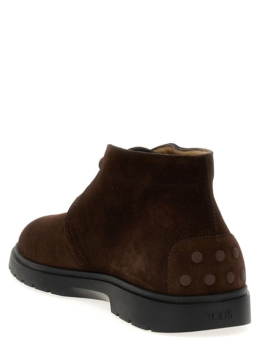 Tod's Suede Boots for Men — Brown Gommini Sole