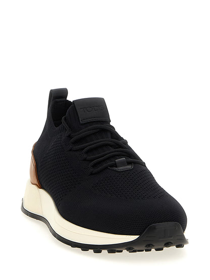 Tod's Socks Sneakers for Men — Black Technical Slip‑On