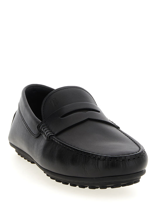 Tod's City Gommino Loafers — Black Moccasins for Men