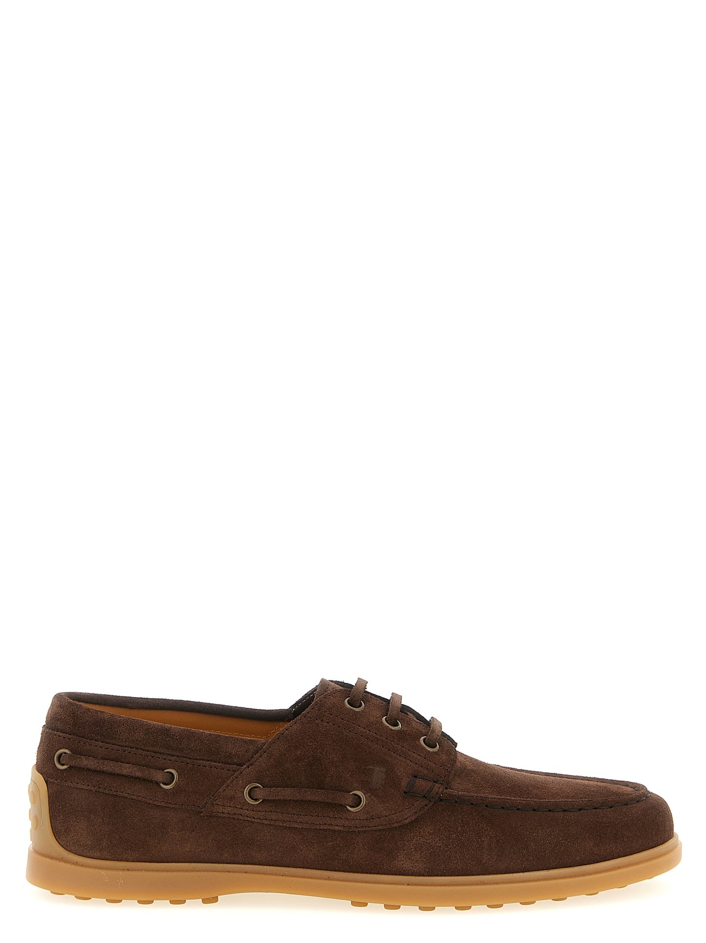 Tod's Suede Boat Shoe — Men's Moccasins, Brown