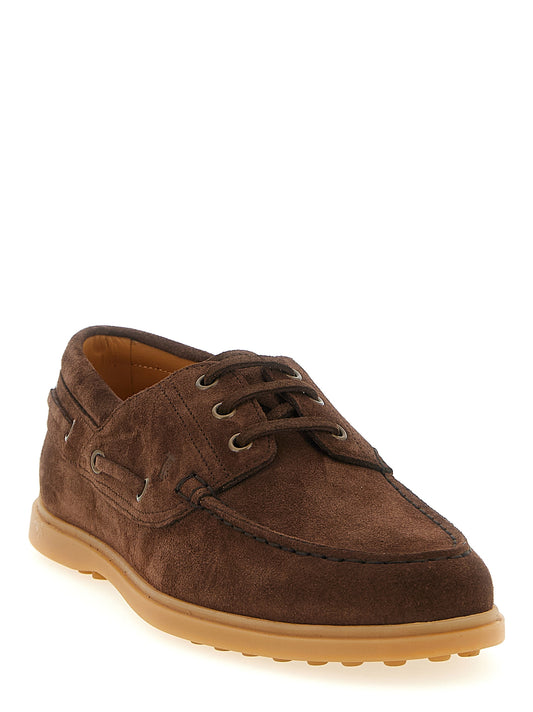 Tod's Suede Boat Shoe — Men's Moccasins, Brown