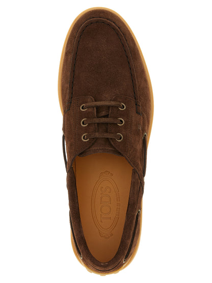 Tod's Suede Boat Shoe — Men's Moccasins, Brown