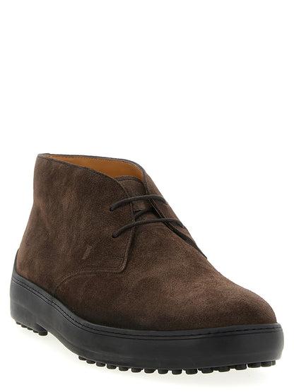 Tod's Winter Ankle Boots for Men — Suede Brown