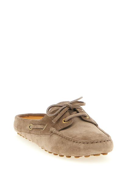 Tod's Gommino Sabots Flat Shoes — Beige Luxe