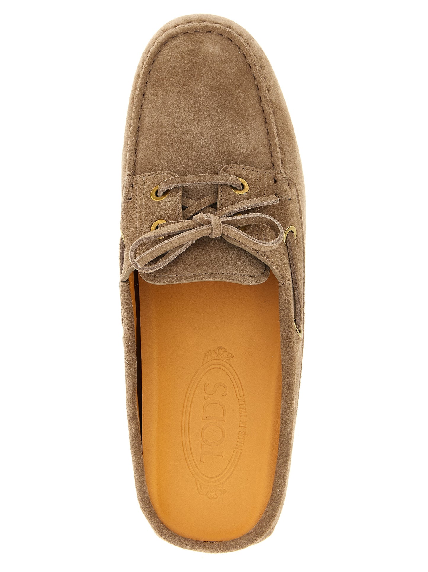 Tod's Gommino Sabots Flat Shoes — Beige Luxe