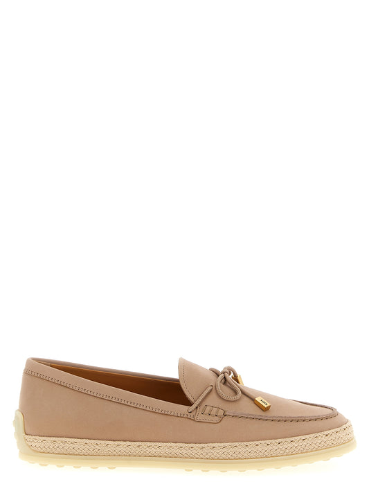 Tod's Gomma Rafia 92k Loafers - Pink Moccasins