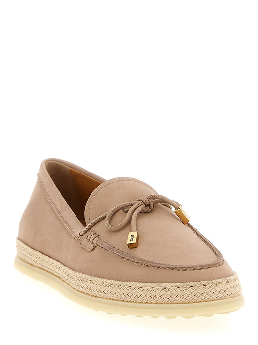 Tod's Gomma Rafia 92k Loafers - Pink Moccasins