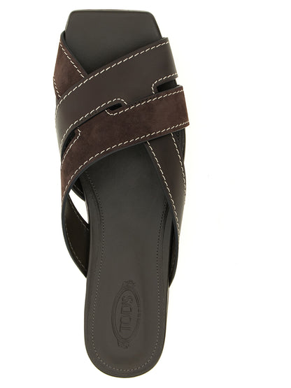 Tod's Weaved Sandals — Women's Brown Leather Sandals