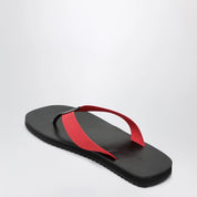SENSO Xylon red leather and fabric slides