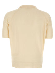 Ma'ry'ya Bouclé Polo Shirt — Men's White Shirt