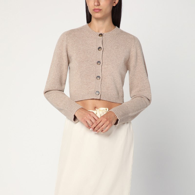 LouLou De Saison Beige cropped cashmere cardigan