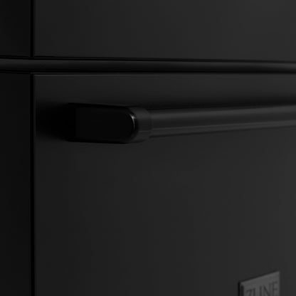 ZLINE 36 inch 22.5 cu. ft. French Door Refrigerator with Ice Maker in Black Stainless Steel, RFM-36-BS