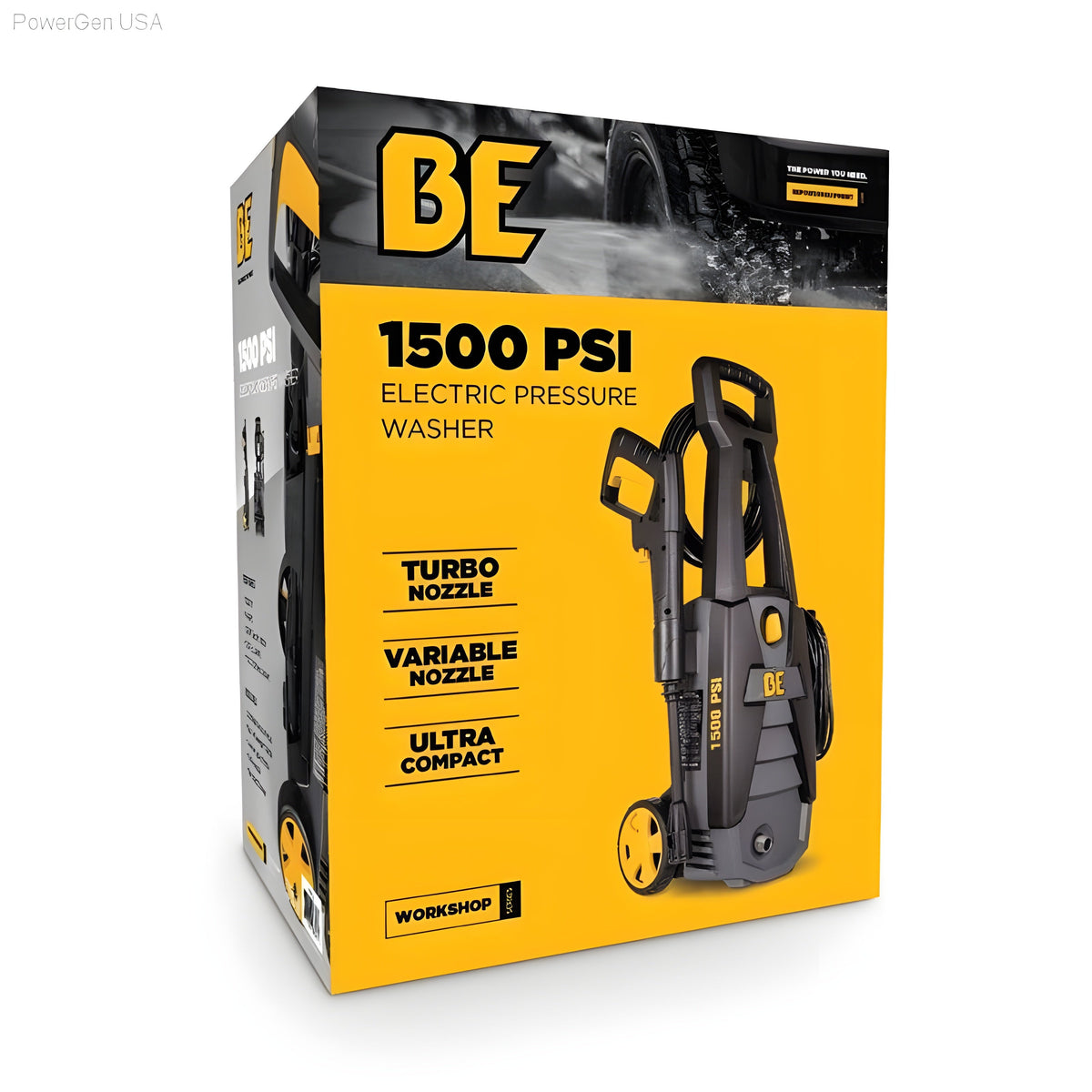 BE Power Equipment 1500 Psi Electric Pressure Washer - PowerGen USA - P1415EN