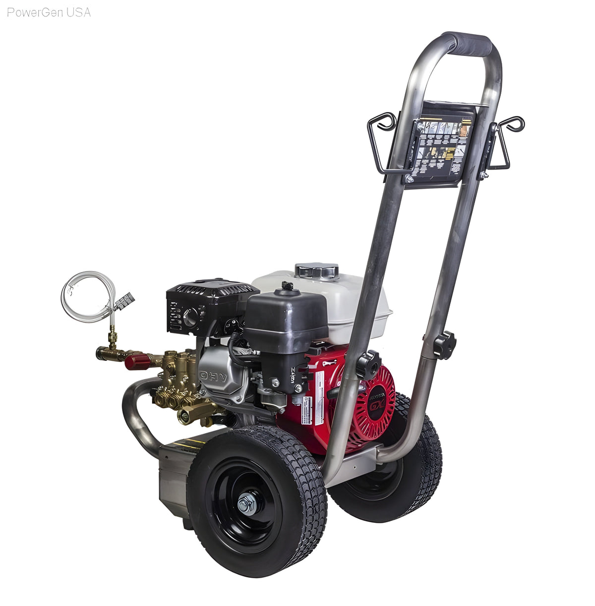 BE Power Equipment 2500 PSI  3.0 GPM Gas Pressure Washer with Honda GX200 Engine and Comet Triplex Pump - PowerGen USA - PE-2565HWSCOMSP