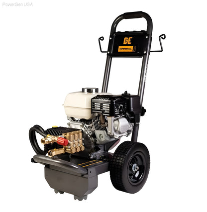 BE Power Equipment 2500 PSI  3.0 GPM Gas Pressure Washer with Honda GX200 Engine and General Triplex Pump - PowerGen USA - B2565HGS