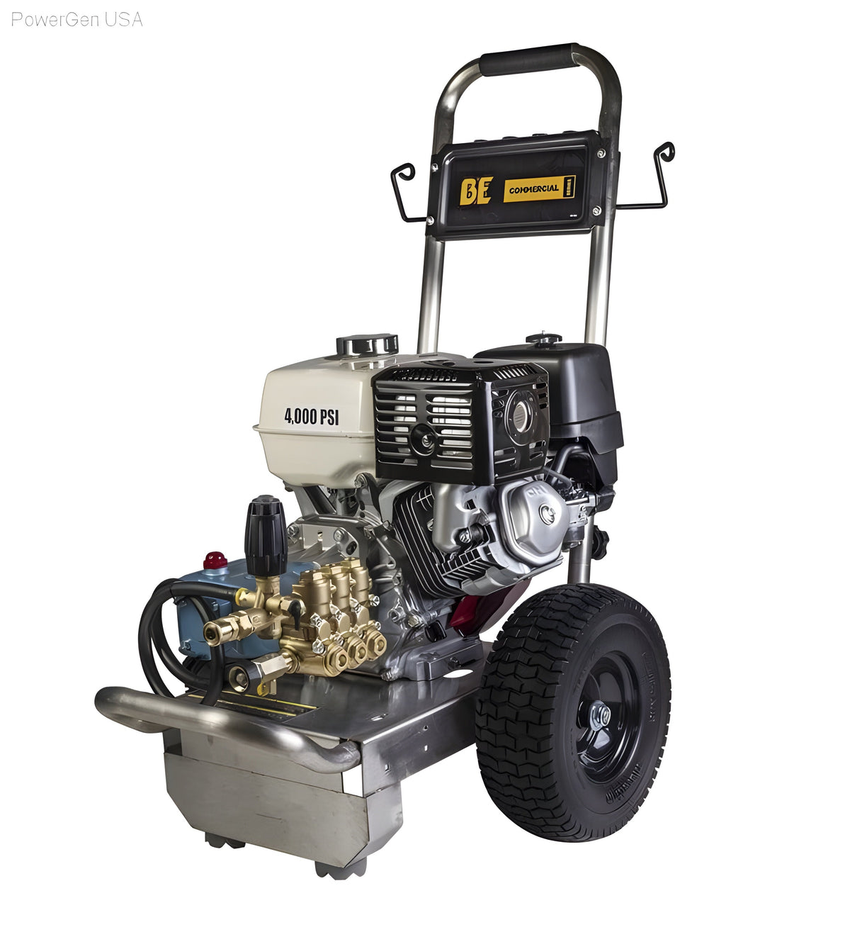 BE Power Equipment 4000 PSI 4.0 GPM Gas Pressure Washer with Honda GX390 Engine and CAT Triplex Pump - PowerGen USA - PE-4013HWPSCAT