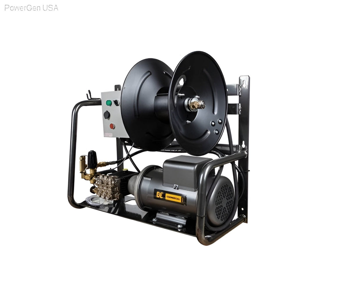 BE Power Equipment 2000 PSI 4.0 GPM Electric Pressure Washer with Baldor Motor and AR Triplex Pump - PowerGen USA - X-2050FW1A