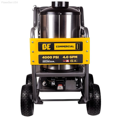 BE Power Equipment Commercial Series 4000 Psi 4 GPM 389cc Honda GX390 Engine Gas Hot Water Pressure Washer - PowerGen USA - HW4013HG