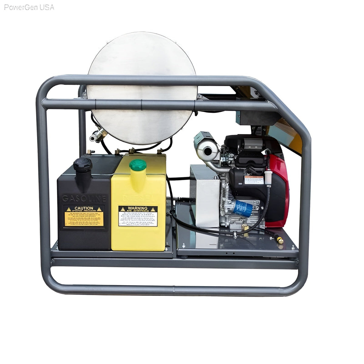BE Power Equipment Industrial Series 3000 Psi 8.0 GPM 690cc Honda GX693 Engine Gas Skid Mount Hot Water Pressure Washer - PowerGen USA - HW3024HG12V