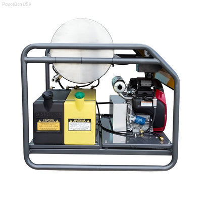BE Power Equipment Industrial Series 3000 Psi 8.0 GPM 690cc Honda GX693 Engine Gas Skid Mount Hot Water Pressure Washer - PowerGen USA - HW3024HG12V
