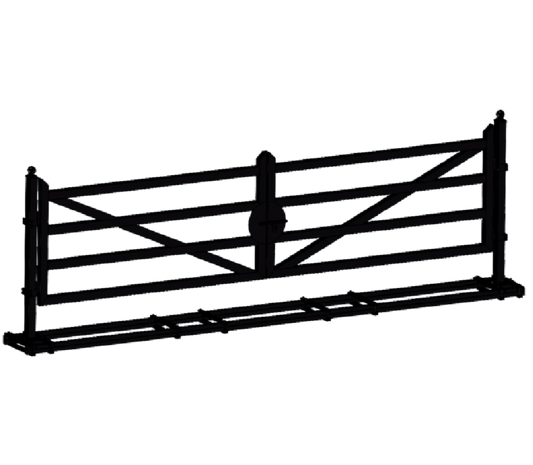 Chery Industrial [BARGAIN] 20ft Farm Metal Driveway Gate with Diagonal Tubes - A_IF000054