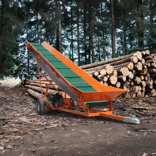 Chery Industrial 6.5HP Firewood Conveyor Max. 9.3ft Lift Height with B&S Engine and 19.7" PVC Belt - N818P194902O
