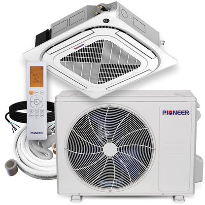 Pioneer 24,000 BTU 21.5 SEER2 8-Way Slim Cassette Mini-Split Air Conditioner Heat Pump System Full Set 230V - CYB024GMFILCBD-10