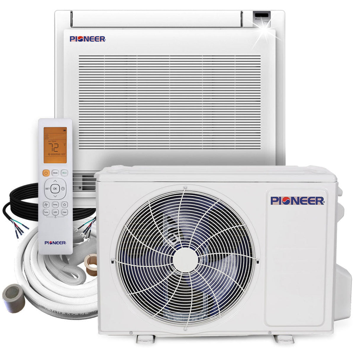 Pioneer 12,000 BTU 22.7 SEER2 Floor Console Mini-Split Inverter++ Energy-Star Air Conditioner Heat Pump System Full Set 230V - FYB012GMFILCAD-10