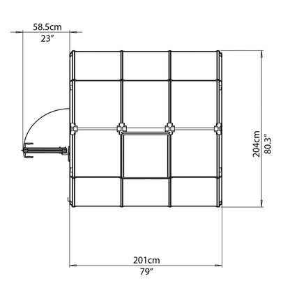 Palram Canopia | EcoGrow Greenhouse Kit - 6 Ft Wide - Green With 6mm Twin-wall Polycarbonate Glazing - HG7006