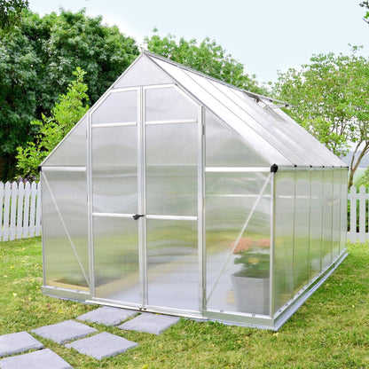 Palram Canopia | Essence Greenhouse Kit Silver With 4mm Twin-wall Polycarbonate Glazing - HG5812