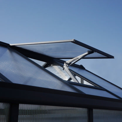 Palram Canopia | 6x8 Ft Glory Greenhouse Kit Gray With 10mm Twin-wall Polycarbonate Glazing - HG6608