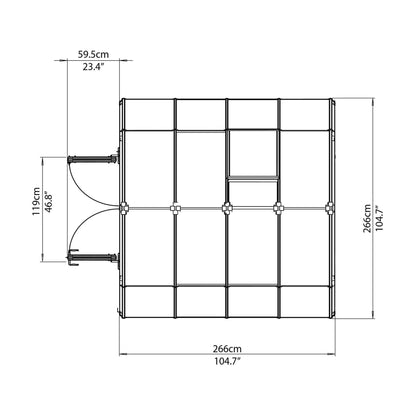 Palram Canopia | Hobby Gardener Greenhouse Kit 8 Ft Wide Green With 6mm Twin-wall Polycarbonate Glazing - HG7108