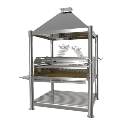 Tagwood BBQ22SS Argentine Wood Fire &amp; Charcoal Freestanding Grill - BBQ22SS