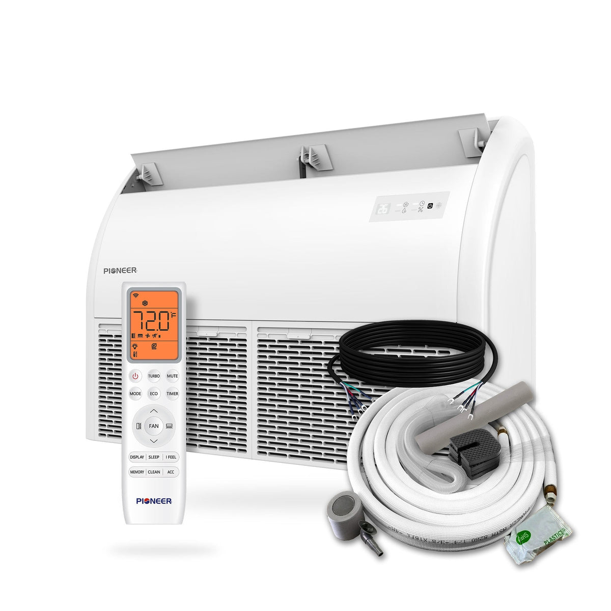 Pioneer Multi Zone 24,000 BTU Quantum Ultra Floor-Ceiling Flex Mount Indoor Section Ductless Mini-Split Wi-Fi Inverter++ Air Conditioner Heat Pump 230V - UT024GLSILCFHG-10S