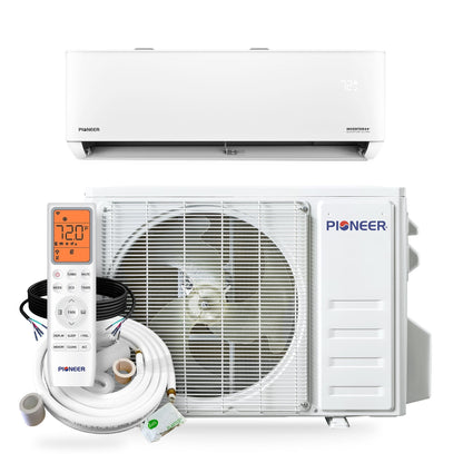 Pioneer Quantum Ultra 12,000 BTU 24 SEER2 230V High-Wall Ductless Energy-Star Mini-Split Air Conditioner Inverter Heat Pump Full Set - WYT012GLSI24RL-10S