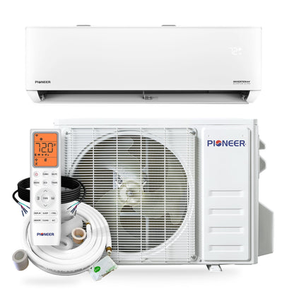 Pioneer Quantum Ultra 23,000 BTU 23 SEER2 230V High-Wall Ductless Energy-Star Mini-Split Air Conditioner Inverter Heat Pump Full Set - WYT024GLSI24RL-10S