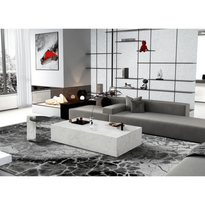 Whiteline Modern Living Cube Rectangle Coffee Table in White Color - CT1667R