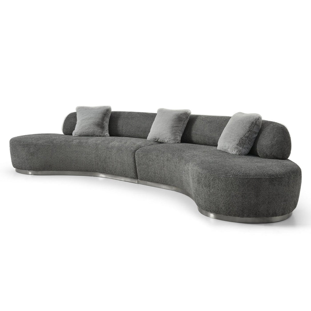 Whiteline Modern Living Perla Curved Sofa - SO2009F-WHT